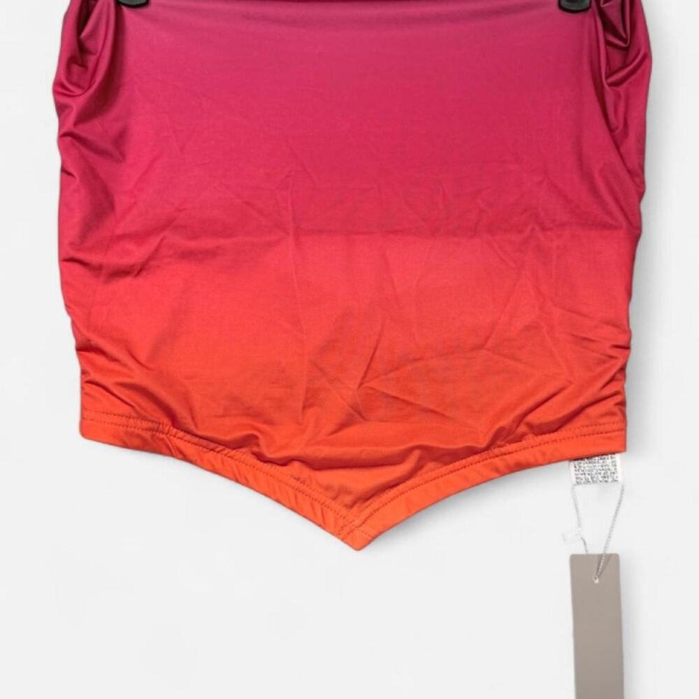 Missguided Handkerchief-Hem Halter Crop Top in a Sunset Ombre Gradient Sz